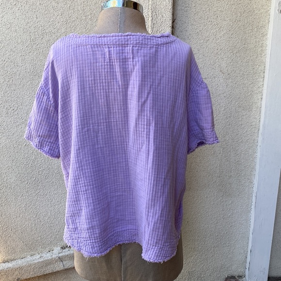 We the Free by Free People 100% cotton Palo Alto magical lavender top w/ pocket - Picture 5 of 12